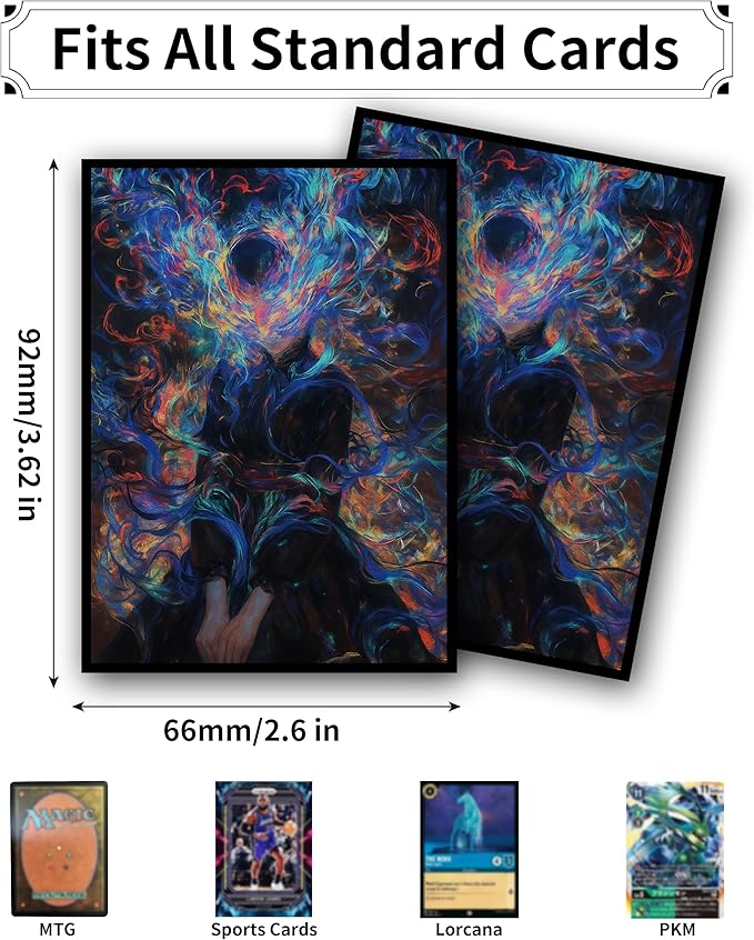 MTG Card Sleeves, Ultra Clear Front & Matte Finish Back, 100 Count Standard Size Matte Art Sleeve for Magic The Gathering (Girl)