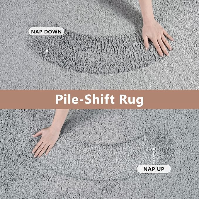 FinRèc 6x9 Washable Area Rugs for Bedroom Living Room, Low Pile Thin Rug Solid Color, Non-Slip Carpet Indoor for Home Decor (Pure Light Grey)
