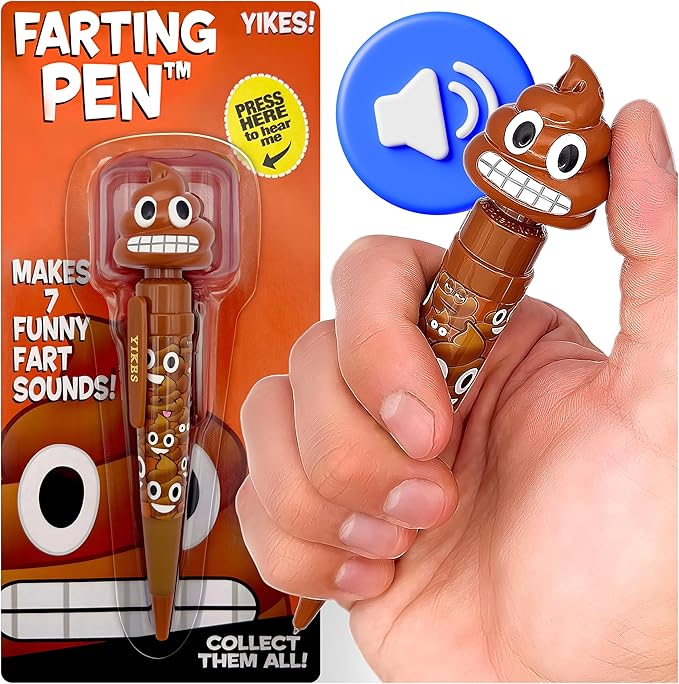 Farting Poop Pen with Multiple Funny Sounds - Perfect Halloween Games & Novelty Gift for Teens, Kids & Boys - Pen & Prank Toy for Halloween Parties, Games & Family Fun All Day (Grimace)
