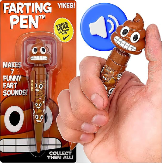 Farting Poop Pen with Multiple Funny Sounds - Perfect Halloween Games & Novelty Gift for Teens, Kids & Boys - Pen & Prank Toy for Halloween Parties, Games & Family Fun All Day (Grimace)