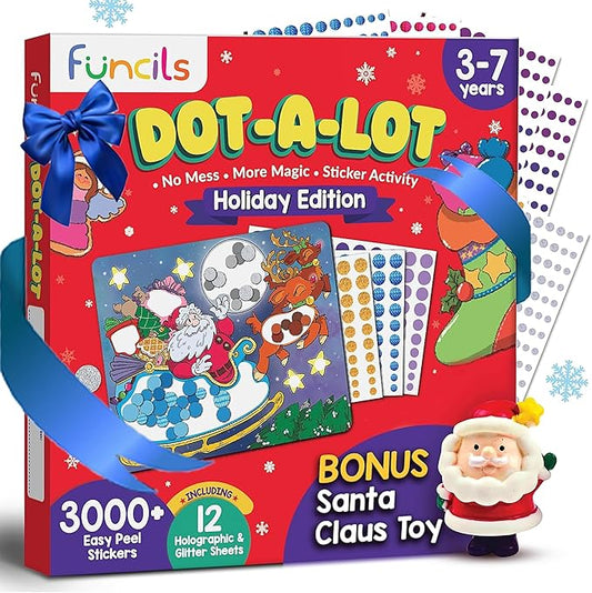 Christmas Special - Dot Stickers for Toddlers, Holiday Theme Dot Art Activity for Kids, DIY Craft Kit, Stocking Stuffers, Christmas Gifts for Boys & Girls Ages 3, 4, 5, 6, 7 Year Old