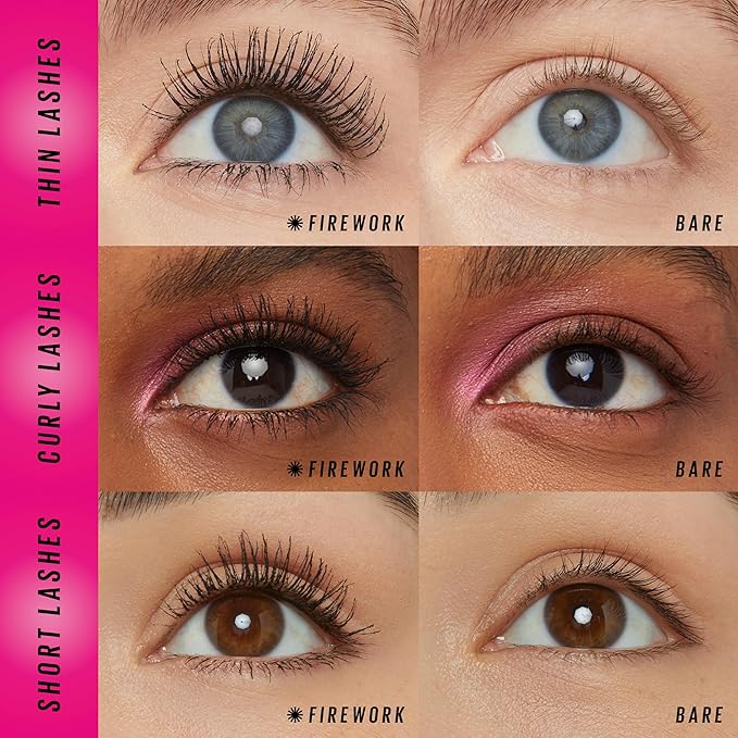 Maybelline Lash Sensational Firework Washable Mascara, Lengthening & Volumizing Mascara for up to 24HR wear, Electro Black, 1 Count