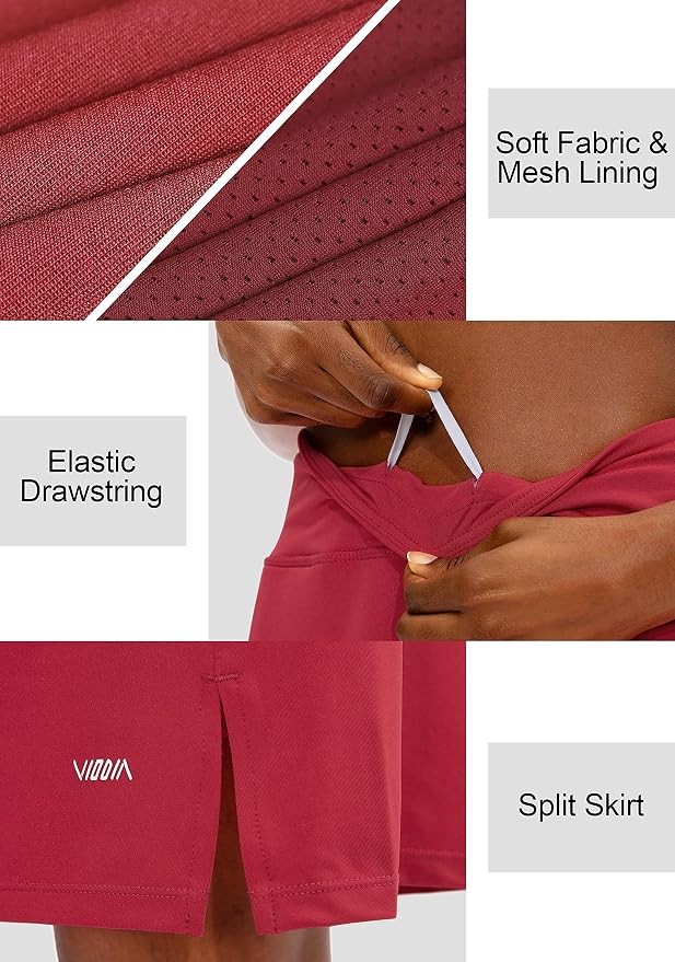 Women's 20" Knee Length Skorts Skirts UPF50+ Athletic Tennis Golf Skirt for Women Casual Summer Skirts