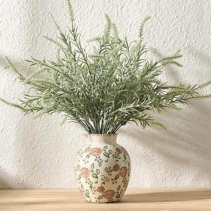 SIDUCAL Ceramic Vintage Vase, 5.83 Inch Retro Ice Cracked Chinoiserie Floral Vase, Rustic Farmhouse Vases for Home Decor, Bookshelf, Garden, Chinoiserie Decor, Tuscan Decor, Red Rose Pattern