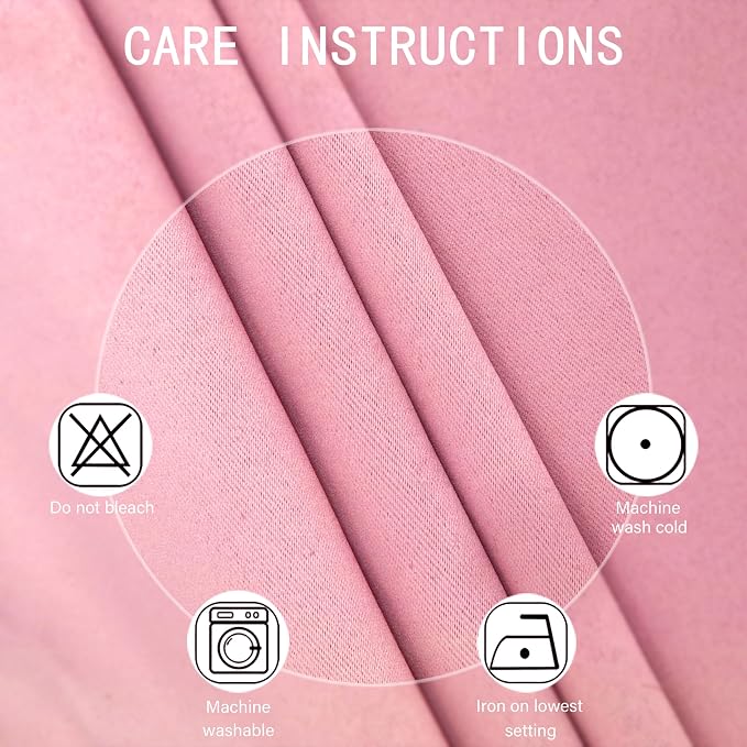 LEMOMO Pink Thermal Blackout Curtains/38 x 84 Inch/Set of 2 Panels Room Darkening Curtains for Bedroom