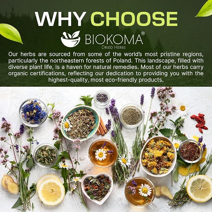 Biokoma Organic Horsetail Dried Herb 30 Tea Bags Shavegrass Equisetum Arvense USDA Organic Herbal Tea Healthy Hair Skin Nails Support Resealable Pouch Pure No Additives Non-GMO Caffeine Free Kosher