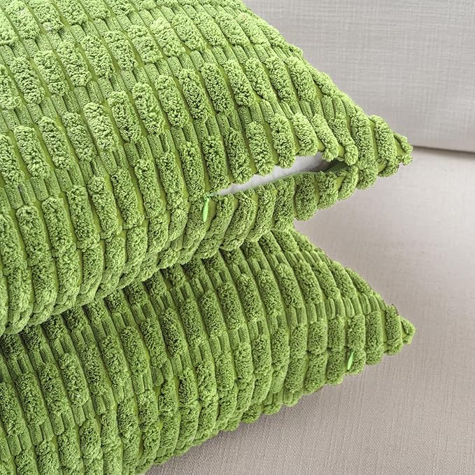 Fancy Homi 4 Packs Decorative Throw Pillow Covers for Living Room Couch Bed, Modern Farmhouse Boho Home Décor Accent Cushion Case, 24" x 24", Lime Green