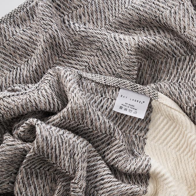 BAY LAUREL Turkish Hand Towel – Pack of 2 | Soft & Absorbent Decorative Towels for Bathroom, Hand, Face, Hair, Gym, Yoga, SPA, Kitchen & Tea | Boho Decor (Beige, Herringbone 16x40 Inches (Set of 2)
