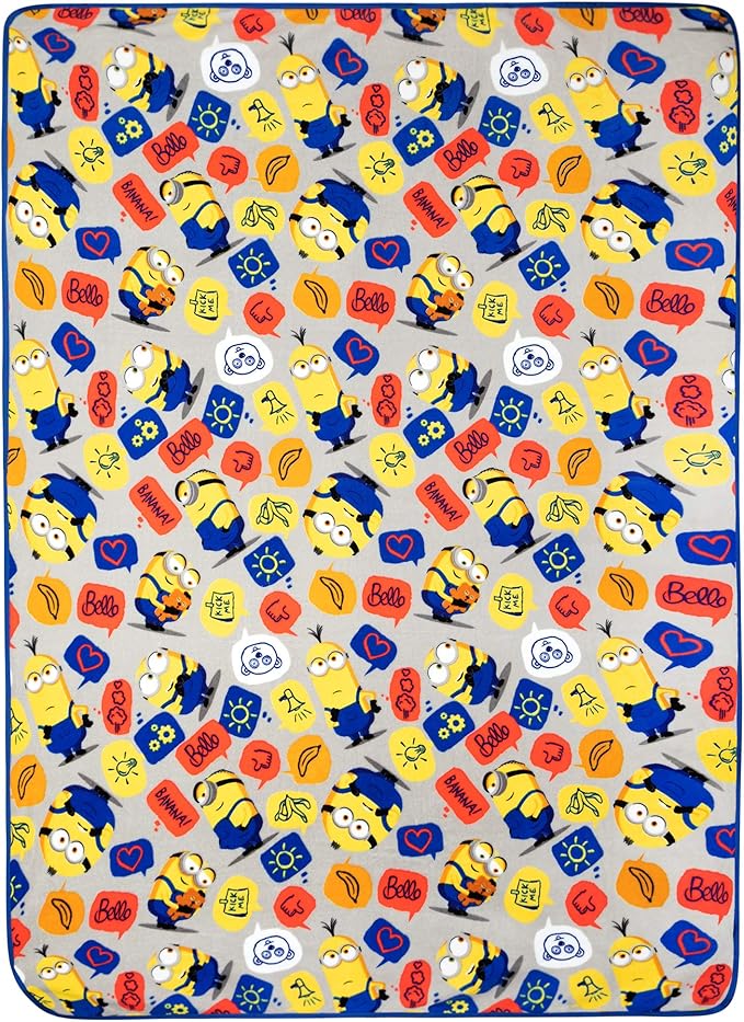 Franco Kids Bedding Super Soft Plush Throw Blanket, 46 in x 60 in, Minions The Rise Of Gru