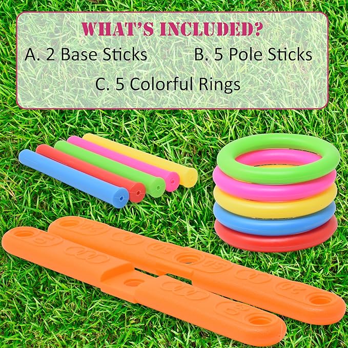 Kiddie Play Ring Toss Game for Kids Party Games for Kids Indoor & Outdoor Play