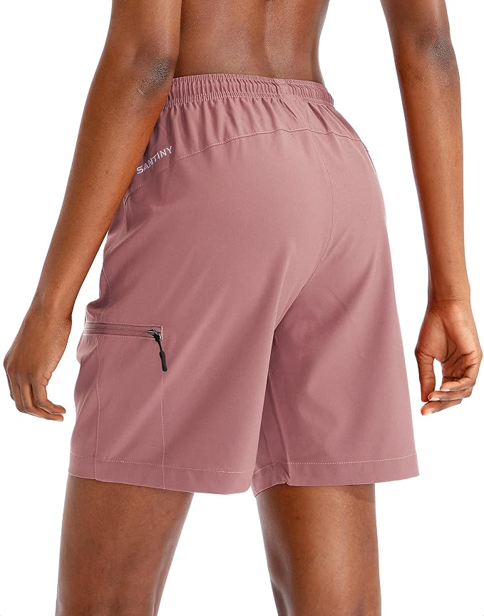 SANTINY Women's 5''/ 7''/9'' Hiking Cargo Shorts Quick Dry Lightweight Summer Shorts for Women Athletic Golf Zipper Pockets