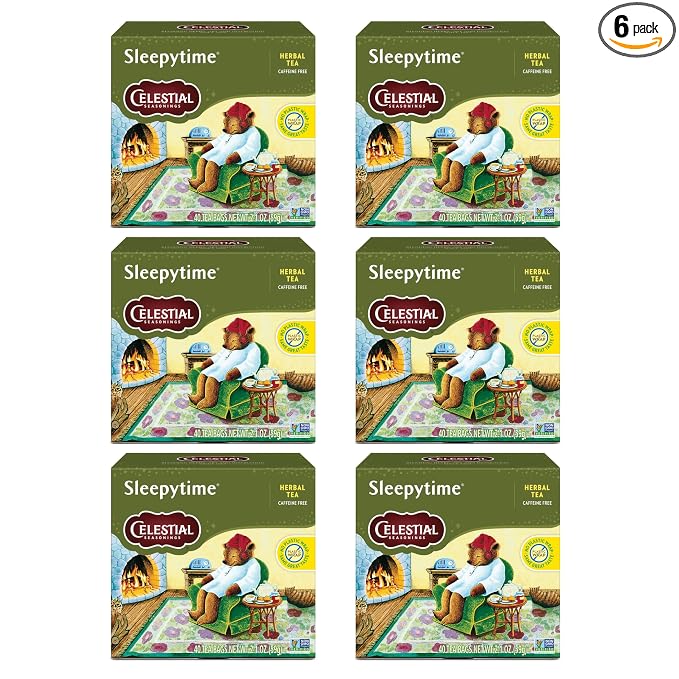 Celestial Seasonings Sleepytime Herbal Tea, Caffeine Free, 40 Tea Bags Box (Pack of 6)