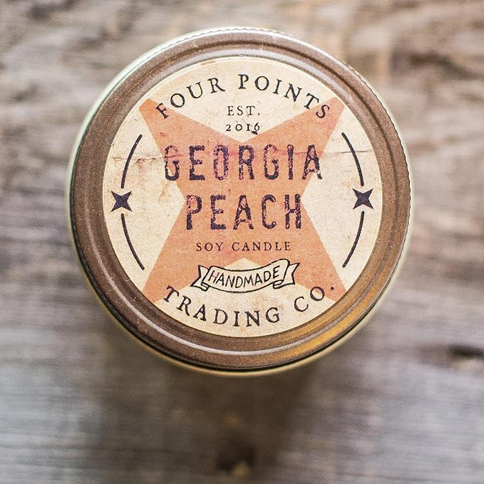 Fresh Georgia Peach Scented Candle with Jar - Soy Candle - Aromatherapy Candle - Great for Birthday, Wedding, Grandma, Mom, Women, Teacher Gifts, and Gift Baskets, Apartment Decor (4 Oz) | Aromatherapy, With Jar, Great for Birthday, Wedding, Grandma, M...