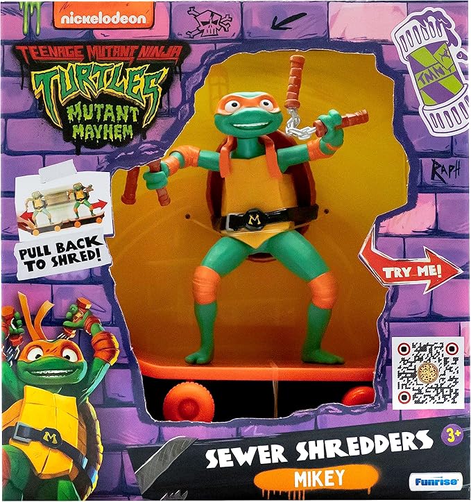 Teenage Mutant Ninja Turtles 5" Sewer Shredders Movie Edition Michelangelo Ages 3+ Shredding Action Figure