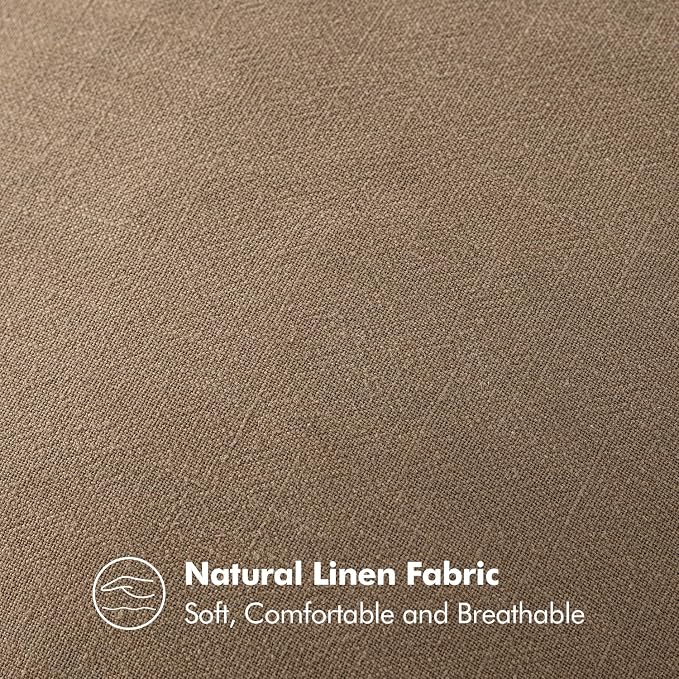 MIULEE Decorative Linen Lumbar Pillow Cover 12x20 Inch Khaki | Fall Autumn Boho Farmhouse Couch Long Throw Pillow for Bed, Pack of 1 Accent Modern Pillowcase, Sofa Livingroom Home Decor