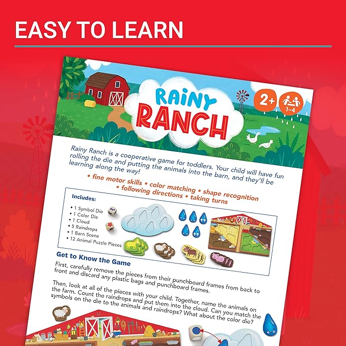 Ravensburger Rainy Ranch - Engaging Cooperative Game for Toddlers - Skill Development - Flexibility for Growing Minds - Stimulates Imagination - MESH Accredited