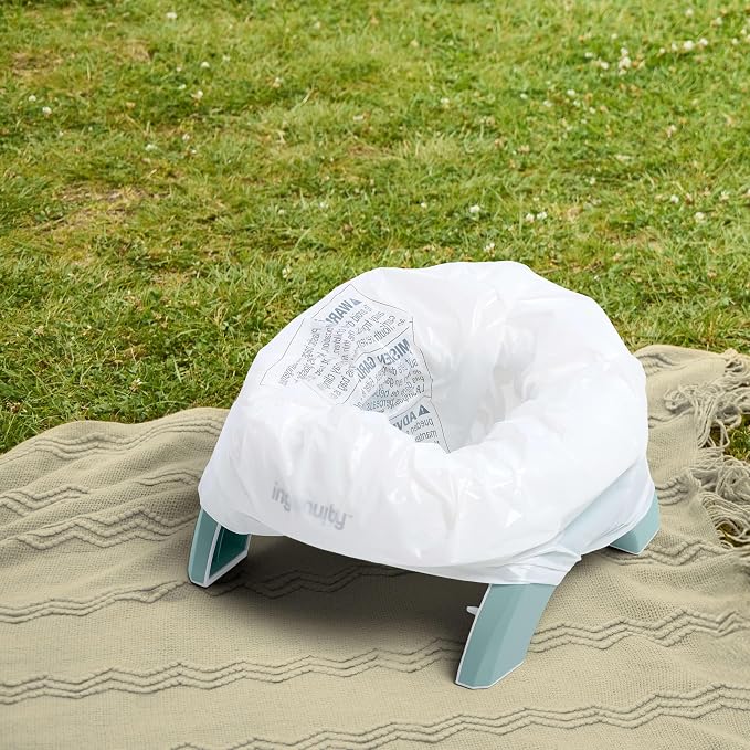Ingenuity My Travel Potty, 2-in-1 Baby and Toddler Portable Potty Seat & Potty Ring, Lightweight Foldable, Includes Travel Bag & 3 Disposable Liners, Neutral