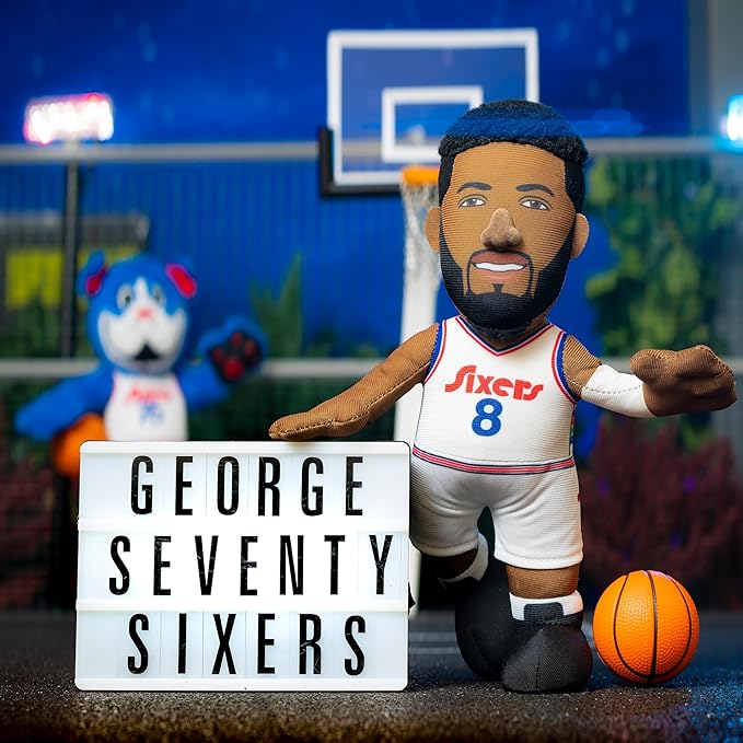 Bleacher Creatures Philadelphia 76ers Paul George 10" NBA Plush Figure(City Edition '24-'25) - A Superstar for Play or Display