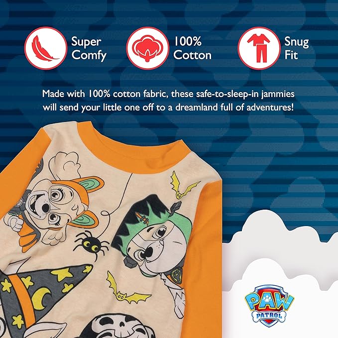 Nickelodeon Unisex Kids' Paw Patrol 2-piece Snug-fit Cotton Holiday Pajama Set, Soft & Cute for Kids