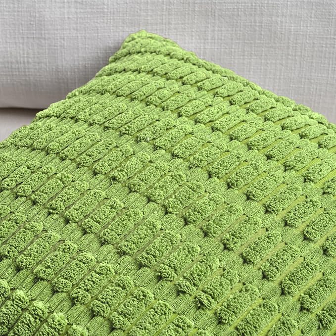 Fancy Homi 4 Packs Decorative Throw Pillow Covers for Living Room Couch Bed, Modern Farmhouse Boho Home Décor Accent Cushion Case, 24" x 24", Lime Green