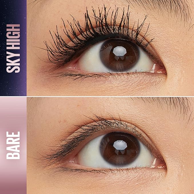Maybelline Lash Sensational Sky High Washable Mascara Makeup, Volumizing, Lengthening, Defining, Curling, Multiplying, Buildable Formula, Very Black, 1 Count