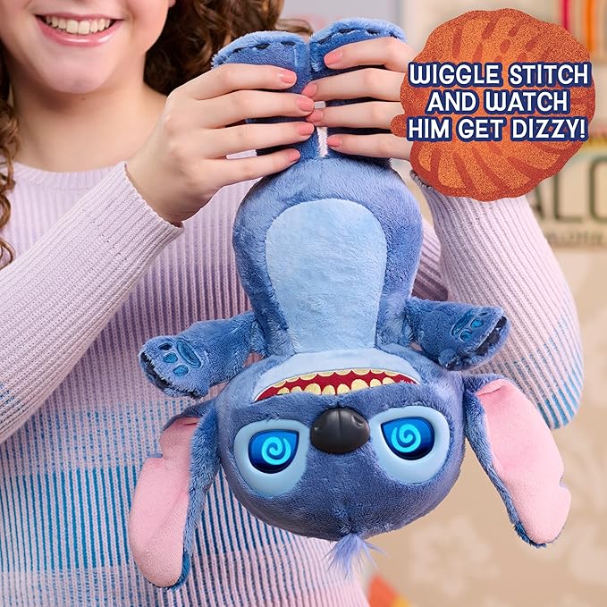 Disney Stitch Just Play Many Moods 14-inch Interactive Plush, 50+ Sounds & Effects, LCD Eyes, Inspired by Disney's New Live-Action Lilo & Stitch Movie, Toy for Fans, Girls, Boys, Kids 3+