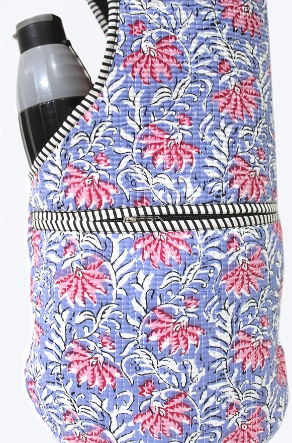 INDIAN CRAFT CASTLE Yoga Mat Bag | Tote Mat Bag | Sling Yoga Tote w/Large Side Pocket & Zipper Pocket | Yoga Mat Carrier Fits Most Size Mats