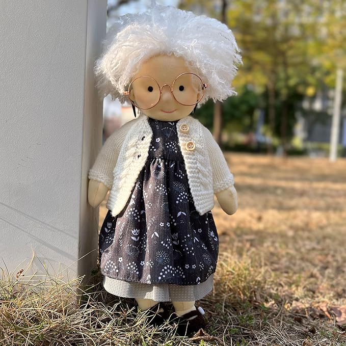 Handmade Soft Girl Rag Doll - Ella 12" with Cute Stuffed Plush, Ideal First Doll for Babies & Toddlers