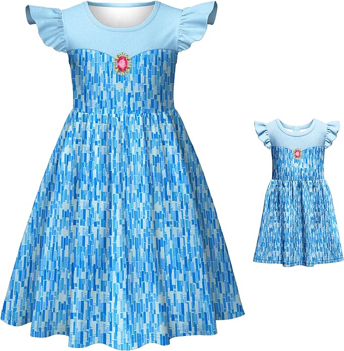 LQSZ Doll and Girl Matching Princess Dress Outfits for Girls and 18" Matching Doll and Girl Clothes