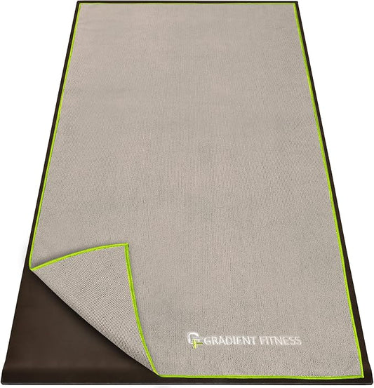 Gradient Fitness Yoga Towel for Yoga Mat, Non Slip Hot Yoga Towel, Manduka Yoga Towel, Hot Yoga Mat Towel, Yoga Mat Cover, Yoga Toes Towel, Washable Yoga Mat, Nonslip Yoga Towel, Microfiber Towels