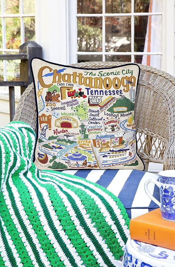 Catstudio Chattanooga Embroidered Decorative Throw Pillow