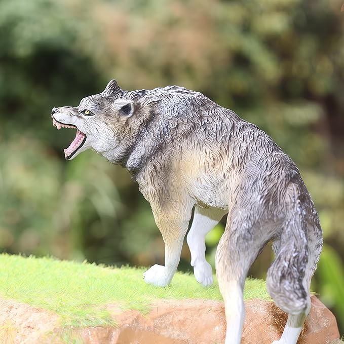Gemini&Genius Dire Wolf Animals Action Figure Toys for Kids (Wolf)
