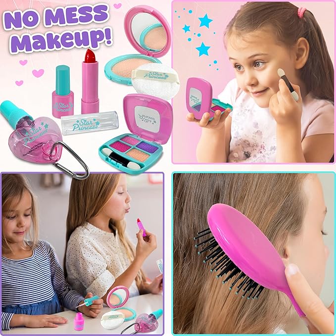 Play Purse for Little Girls and Toddlers - Unicorn Purse Toys for Kids Pretend Play Accessories: Phone, Wallet, Credit Cards, Keys, Pretend Makeup Unicorn Gift for Girl Age 3 4 5 6 7 8 Years and Up