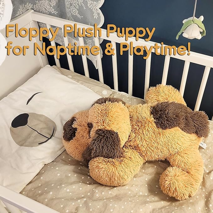 Floppy Stuffed Dog Puppy Plush Toy, Huggable Beagle Labrador Retriever Stuffed Animal Dogs for Kids Girls Boys Baby Birthday Gift, 20 inch, Brown