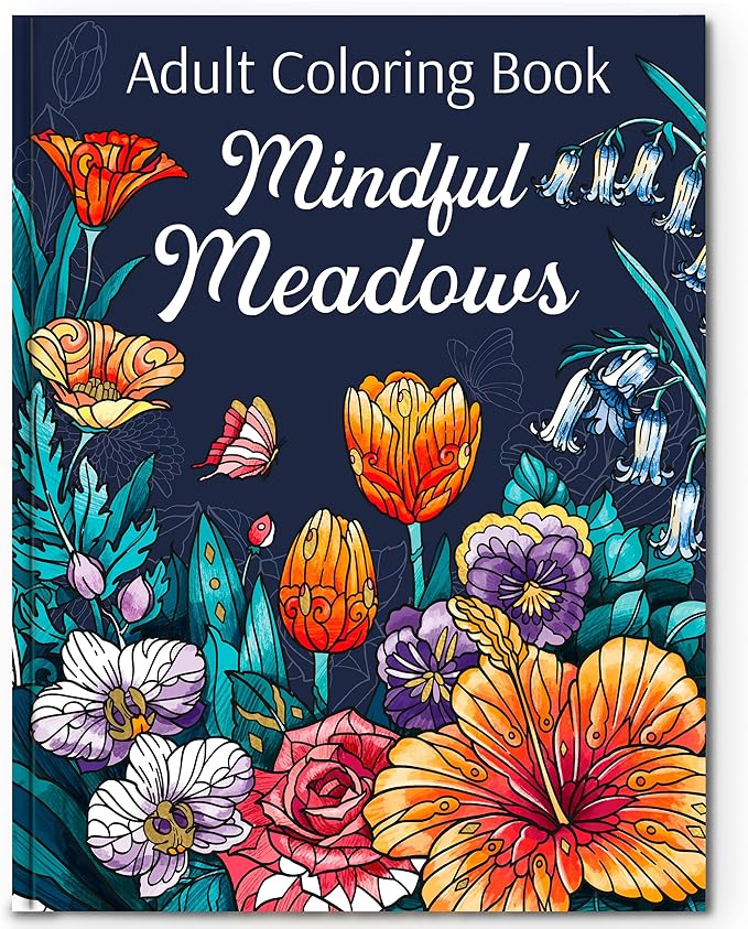 Flower Coloring Book for Adults with 31 Botanical Designs and Virtue Prompts – Plant Coloring Book for Mindfulness, Calming Stress Relief and Relaxation Gifts for Women & Men, Tear-Out Pages