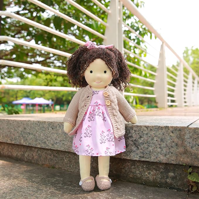 Handmade Waldorf Collect Rag Doll Birthday Present with Exquisite Box-Everly 12"