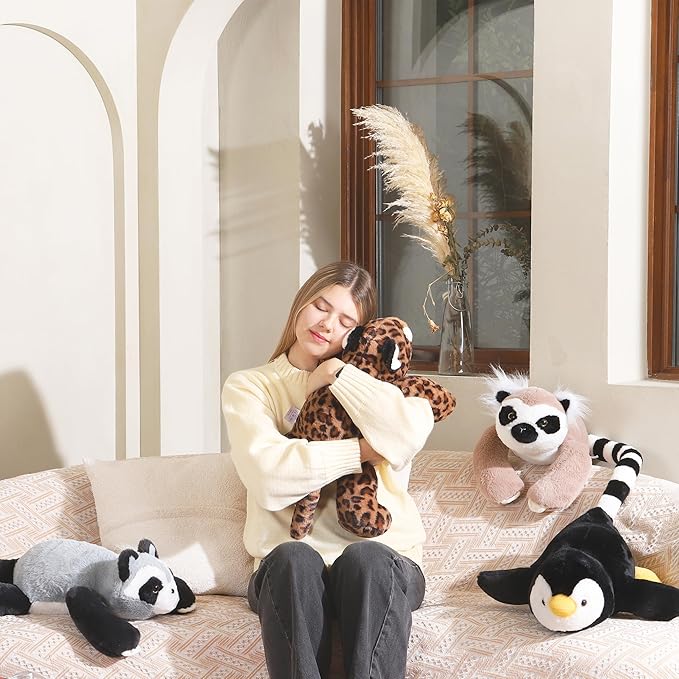 Niuniu Daddy 20" Weighted Stuffed Plush Animal for Kids Adults (Stuffed Leopard 3.3 Pound)