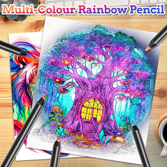 Stocking Stuffers, Stocking Stuffers for Teen Girls, 12 Rainbow Colored Pencils, Teen Girl Gifts, Art Supplies for Kids 9-12, Arts and Crafts for Kids 8-12, Gifts for 4-12 Year Old Girls