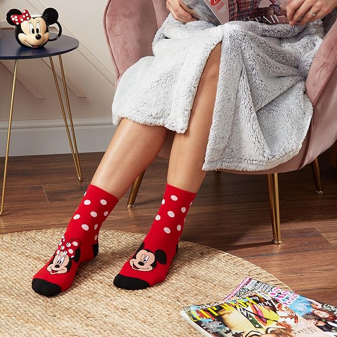Disney Stitch Socks Gifts for Women Teens, US Size 4-9, Baby Yoda Pack of 5 Fuzzy Casual Crew Socks for Home Sleep Winter