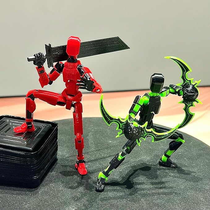 (Assembly Completed) 2 Packs T13 Action Figure Set, Dummy 13 3D Printed ActionFigure Toy Gifts for Kids, Robot 13 Action Figure Full Body Mechanical Doll Christmas Birthday Gift for Boys Girls