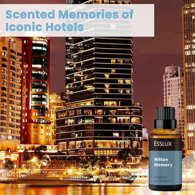 Hotel Diffuser Oil, ESSLUX Luxury Hotel Fragrance Oil Diffuser Scents, Inspired by the Hilton Hotel Scents,Essential Oils for Home for Diffuser, Massage, Soap, Candle Making Scents, Perfume, 30ml