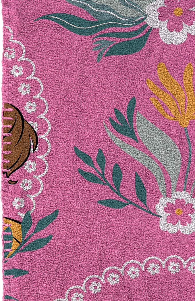 Jay Franco Kids Plush Throw Blanket – Soft & Cozy Fleece Throw for Bedroom & Couch Décor, Official Licensed Product, Pink - Princess, 46x60 - Throw Blanket