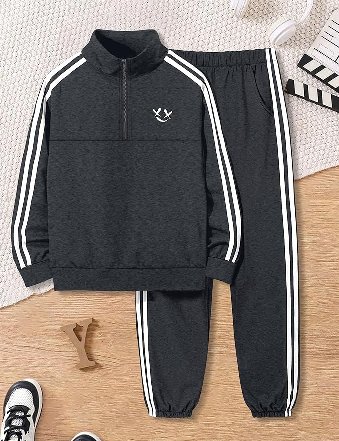 MIGU Boys Clothes for Boys Outfits Set Half-Zip Pullover Sweatshirt and Sweatpant 2pcs Boys Tracksuit