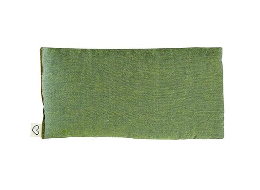 Unscented Flax Eye Pillow - Soft & Soothing Cotton Naturally Calming Colors - Weighted Yoga Massage Headache Sleep Made USA - green moss