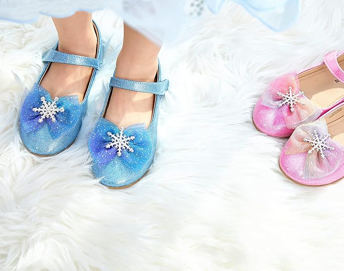 THEE BRON Mary Jane Ballet Flats - Girls' Dress Shoes with Hook & Loop Closure