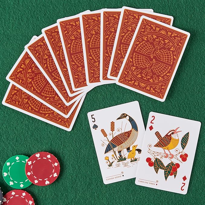Bird in The Hand Themed Playing Cards | 54 Pieces of Stunning Custom Art | Unique Bird on Every Card in The Deck