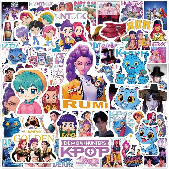 80Pcs Demon Hunters Stickers, Waterproof Vinyl Decals for Laptop, Water Bottle, Skateboard, Phone – Korean Hip Hop Aesthetic Holiday Gift for Fans