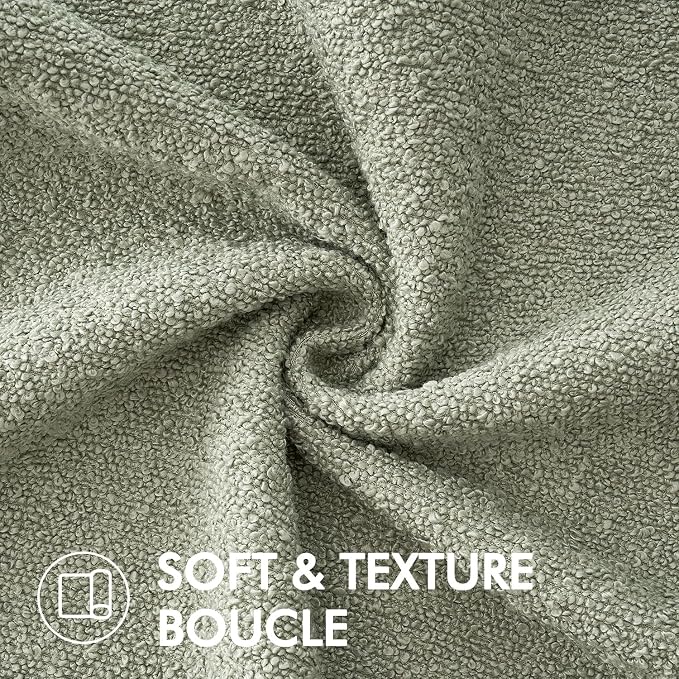 MIULEE 20x20 Decorative Lumbar Boucle Couch Pillow Covers Sage Green | Set of 2 Textured Neutral Throw Pillow Covers, Accent Solid Pillowcases, Sofa Living Room Home Decor