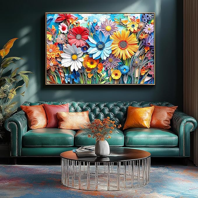 500 Piece Jigsaw Puzzle for Adults - 3D Floral Art with Unique Shapes | 23x15 Inch Decorative Puzzle for Relaxation & Home Decor | Ideal Gift for Plant Lovers