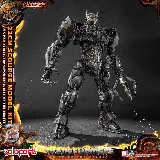 YOLOPARK Transformers AMK PRO Scourge Action Figure, 8.66 Inch Rise of The Beasts Transformers Toy with Magnetic Control LED,Highly Articulated Collectible Model Kit for Ages 15 and Up,No Converting